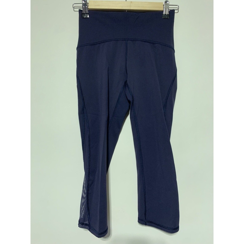 Lululemon Womens Size 4 Blue High Rise Crop Capri Leggings 17" Inseam